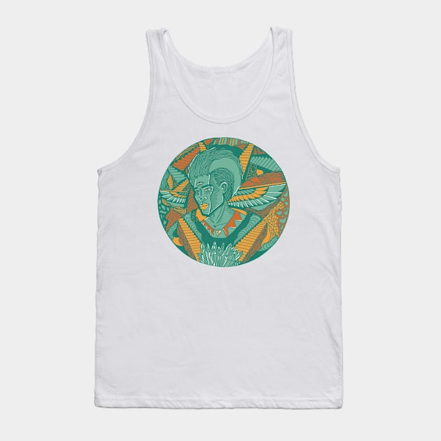 Mountain Green Wise Afro King Tank Top by kenallouis